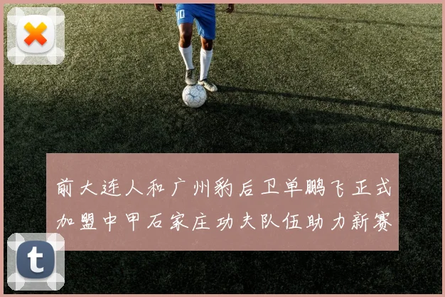 前大连人和广州豹后卫单鹏飞正式加盟中甲石家庄功夫队伍助力新赛季